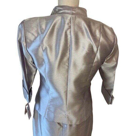 Cachet Champagne Mother of the Bride Full Length Shimmery Dress & Jacket Formal - Picture 7 of 16